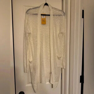 Grecerelle White Knit Cardigan Size L